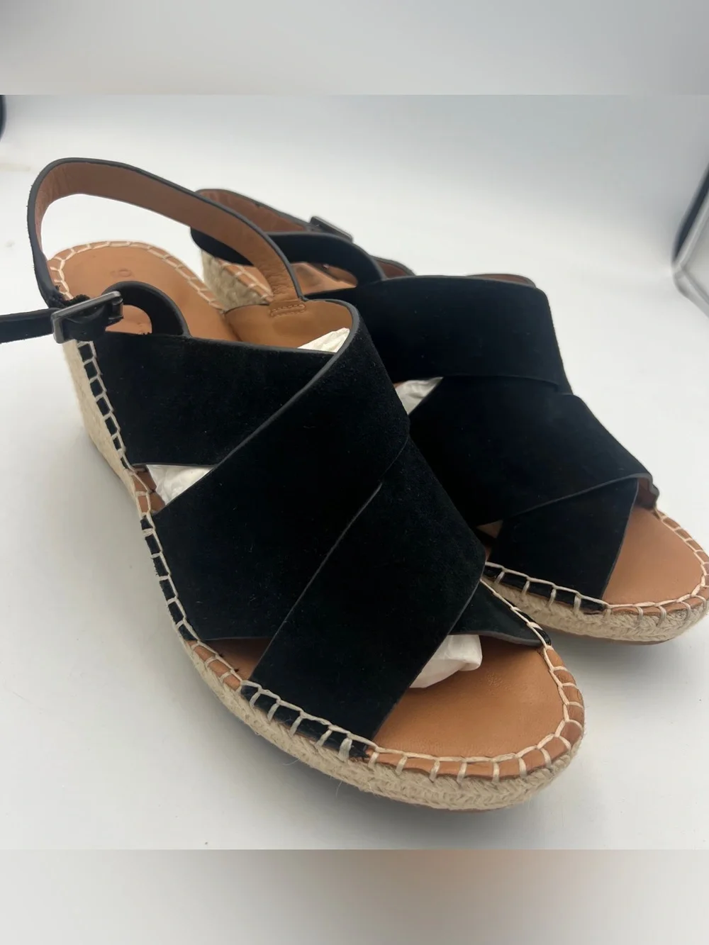 Gentle Souls/Kenneth Cole Espadrille Wedge Sandals Suede Straps Women’s US 9.5M